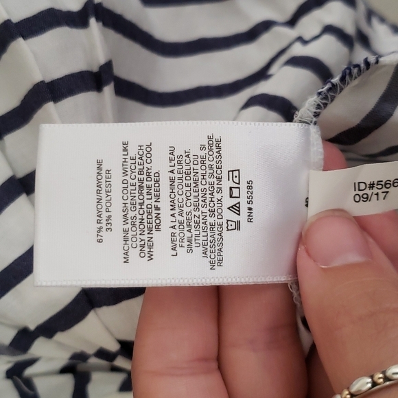 Express striped bell sleeve tie back top, nautical, coastal women's size medium - Picture 6 of 6